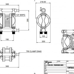 RUBY FDA 025S-W-TSS-T  pompa membranowa pneumatyczny