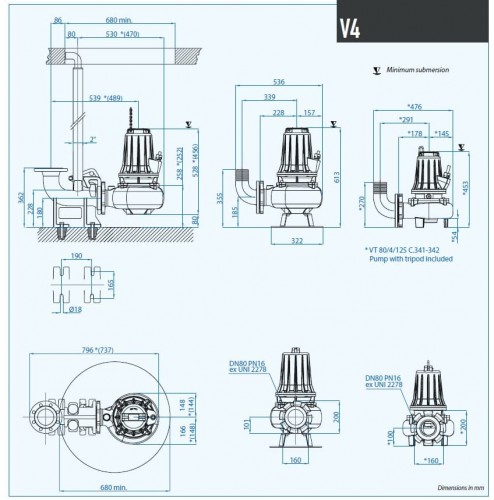 Pompa ściekowa Dreno VT-EX 80/4/125 C.342 z wirnikiem wirowym