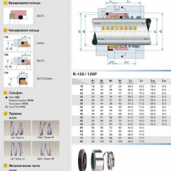 Uszczelnienie mechaniczne pompy R-120 28, SIC/SIC, VITON, 304, typ T5A BURGMANN BT-RN.NU, AESSEAL T03D, T03DU