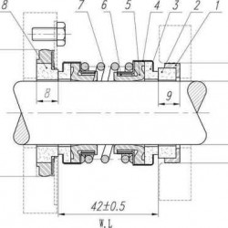 Podwójne Uszczelnienie mechaniczne wału R-4702 16, CAR/CER/SIC/SIC, NBR, 304