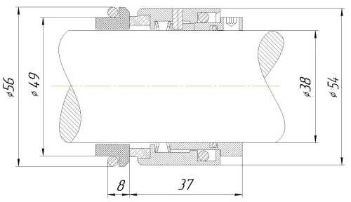 Uszczelnienie mechaniczne do pompy GRUNDFOS R-HJ92N 38, CAR/SIC, VITON, 304, G16