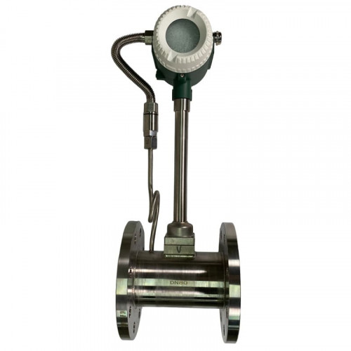 DN80 Przepływomierz wirowy ze stali nierdzewnej KLUGB PN16 RF kołnierz DIN, do pary 0.325-5 t/h <1,6 MPa, <250°C, 4-20mA, ExdIIBT66