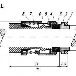 Uszczelnienie pompy Grundfos R-706B 12, CAR/SIC, EPDM, 304