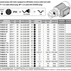 Pompa wirnikowa do pompowania lepkich produktów spożywczych LIVERANI EP MICRO 3/8" NR MF/I 0,25kW, 1400obr./min, 220V z przełącznikiem nawrotnym