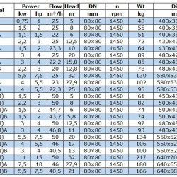 BGW 80-315(I)B (40,5/21), 5,5kW, 1450 odśrodkowa pompa pozioma
