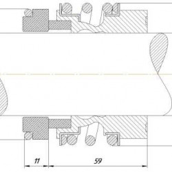 Uszczelnienie mechaniczne wału pompy R-MG13 55, SIC/SIC, EPDM, 304, G60 typ ROTEN L3N, STERLING SMG13, LIDERING LRB17NU