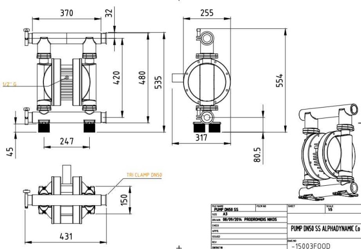 RUBY FDA 040S-W-ESS-T  pompa membranowa pneumatyczny