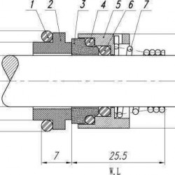 Uszczelnienie pompy Lowara R-LW 12, SIC/SIC, VITON, 304