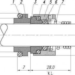 Uszczelnienie pompy Lowara R-LW 12, SIC/SIC, VITON, 304