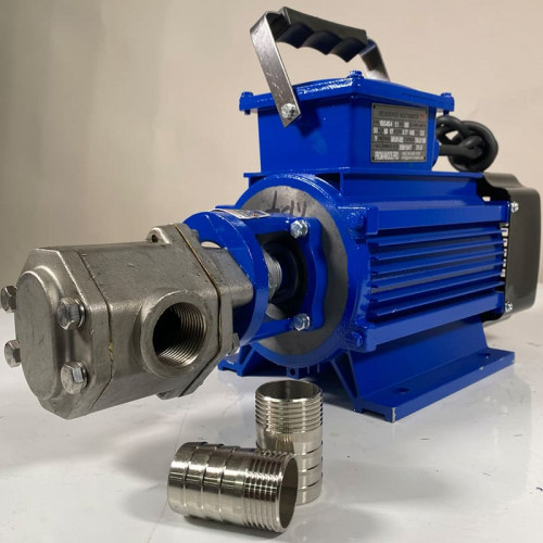 Pompa zębata ze stali nierdzewnej do przepompowywania oleju silnikowego WCB-100/380V 50Hz, 50 l/min, 30 m, AISI 304, 1,1 kW, 1400 obr./min, Ex