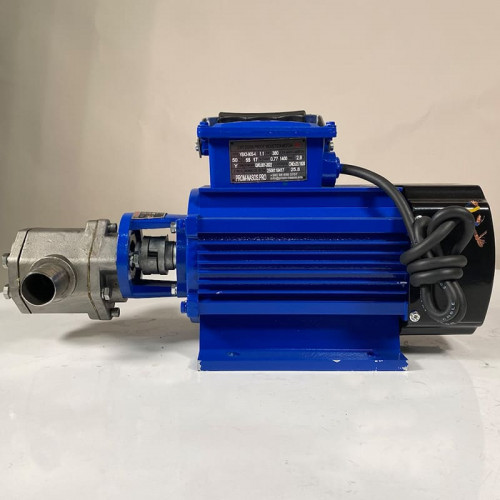 Pompa zębata ze stali nierdzewnej do przepompowywania oleju silnikowego WCB-100/380V 50Hz, 50 l/min, 30 m, AISI 304, 1,1 kW, 1400 obr./min, Ex