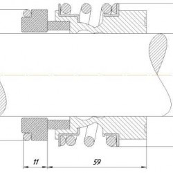 Uszczelnienie mechaniczne wału pompy R-MG13 58, CAR/SIC, VITON, 304, G6
