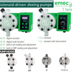 Pompa dozująca elektromagnetyczna EMEC T CO 5-100 l/h, 20-0 bar