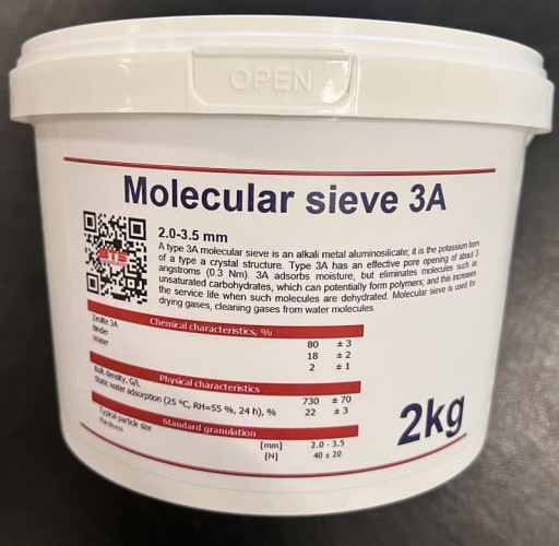 Sito molekularne 3A, 2,0-3,5mm Molecular Sieve, opakowanie 2kg