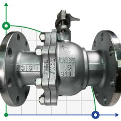 PN16 DN80 Zawór kulowy ze stali nierdzewnej AISI 316, gniazdo PTFE