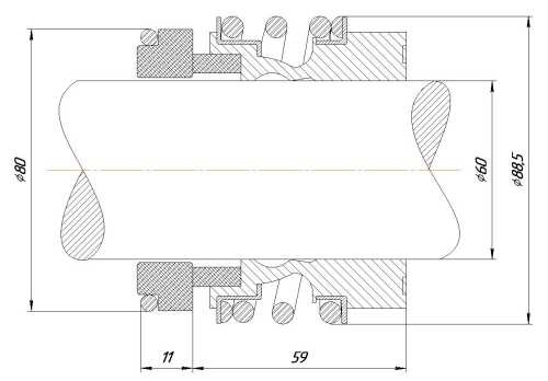 Uszczelnienie mechaniczne wału R-MG13 60, SIC/SIC, EPDM, 304, G60