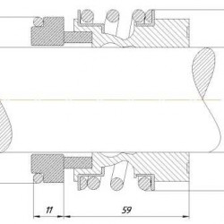 Uszczelnienie mechaniczne wału R-MG13 60, SIC/SIC, EPDM, 304, G60