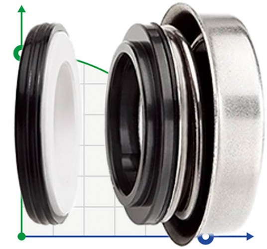 Uszczelnienie mechaniczne (dławica) silnika R-6B 3/8, SIC/SIC, NBR, 304