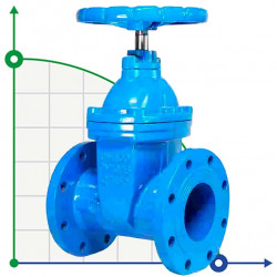 DN200 PN16 Zasuwa z gumowanym klinem 30х39р korpus żeliwny, uszczelka: EPDM, GOST