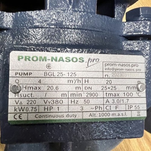IRG BGL 25-125 (4/20), 0,75kW, 2880 odśrodkowa pompa pionowa