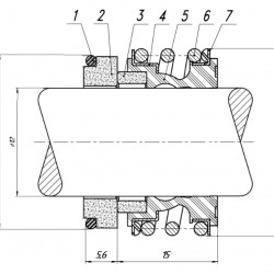 Uszczelnienie mechaniczne wału pompy DP Pumps, GRUNDFOS, Brinkmann, Ebara, Pedrollo R-MG1 12, CAR/CER, EPDM, 304, G60