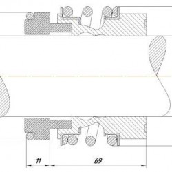 Uszczelnienie mechaniczne wału pompy R-MG13 65, SIC/SIC, VITON, 304, G6