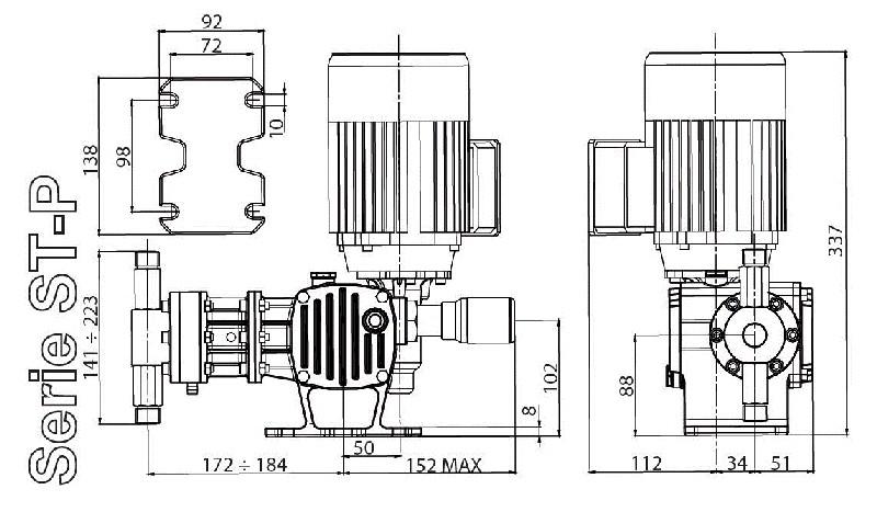 Pompa dozująca nurnikowa ST-P BA 157/3,5 400/3/50 0,18