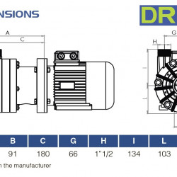 Pompa chemiczna do tworzyw sztucznych FLUIMAC DRAGON 40 PVDF, 3 kW, 380 V