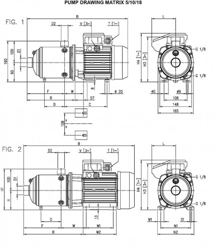 Pompa wielostopniowa pozioma Ebara MATRIX/I 5-8T/2,2, 380V