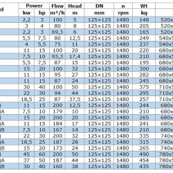 BGW 125-315 (100/32), 15kW, 1480 odśrodkowa pompa pozioma