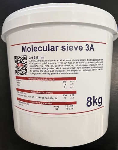Sito molekularne 3A, 2,0-3,5mm Molecular Sieve, opakowanie 8kg