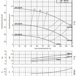 Wspornikowa pompa nawadniająca BSM4 100-160/22 (72/5,3), 2,2kW, 1450