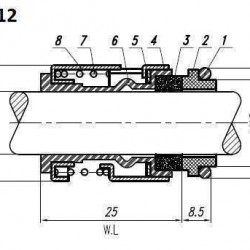 Uszczelnienie pompy Grundfos R-706B 16, L, CAR/SIC, EPDM, 304