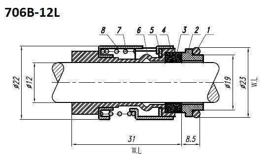 Uszczelnienie pompy Grundfos R-706B 16, L, CAR/SIC, EPDM, 304