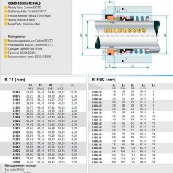 Uszczelnienie pompy R-T1 1, SIC/SIC, VITON, 304