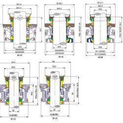 Uszczelnienie mechaniczne FLYGT R-FL.XE 60, TC/TC/TC/TC, VITON, 304/Wszystkie