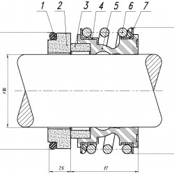 Uszczelnienie mechaniczne wału pompy R-MG1 16, CAR/CER, EPDM, 304, G60 typ LIDERING LRB17, BURGMANN MG1, AESSEAL B02, B09U