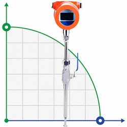Termiczny przepływomierz masowy ze stali nierdzewnej DN400/PN16 (sprężone powietrze), 45-36500 Nm3/h, 4-20mA+RS485, wtykowy
