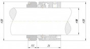 Uszczelnienie mechaniczne wału pompy R-M7N 18, SIC/SIC, VITON, 304, G13