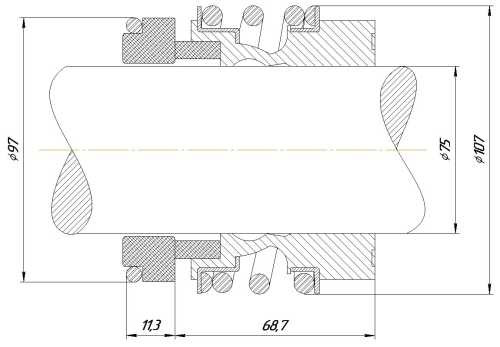 Uszczelnienie mechaniczne wału R-MG13 75, SIC/SIC, VITON, 304, G6