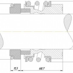Uszczelnienie mechaniczne wału R-MG13 75, SIC/SIC, VITON, 304, G6