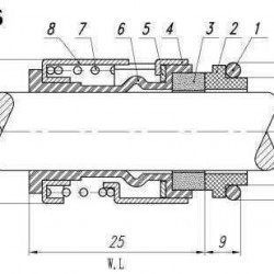 Uszczelnienie pompy Grundfos R-706B 12, SIC/SIC, EPDM, 304