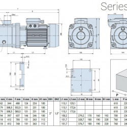 Pompa wielostopniowa pozioma do zlewów przemysłowych EHX 15/3, 2,2 kW, 25 m3/h, 44m, 220V/M, AISI 304 (EBARA MATRIX)