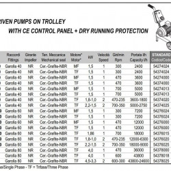 Pompa wirnikowa LIVERANI GR MAJOR 60+BY-PASS NR MF 1,5kW, 300obr./min, 220V napęd pasowy na wózku z panelem sterowania CE, ochrona pracą na sucho