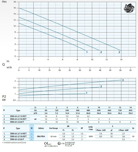 Pompa zanurzeniowa Dreno DNA 65-2/150 M z wirnikiem wirowym