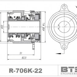 Uszczelnienie kasetowe do pomp Grundfos serii SE1, SEG, SEV, SL1, SLV R-706K 22, SIC/SIC/SIC/SIC, EPDM, 304