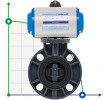 Przepustnica, korpus i tarcza UPVC, PN16 D200 z siłownikiem pneumatycznym dwustronnego działania