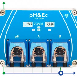 Automatyczny sterownik pH&Ec z pomiarem temperatury wody i dwiema pompami nawozowymi z Wi-Fi