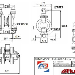 RUBY FDA 050S-W-TST-T  pompa membranowa pneumatyczny