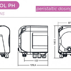 Pompa dozująca perystaltyczna AQUA PDP SIMPOOL PH-TEMP. 03-01 - 230V - SANTOPRENE KOMPLETNY BIAŁY